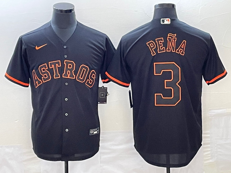 Men's Houston Astros #3 Jeremy Peña Black Cool Base Stitched Jersey Men's Houston Astros #3 Jeremy Peña Black Cool Base Stitched Jersey
